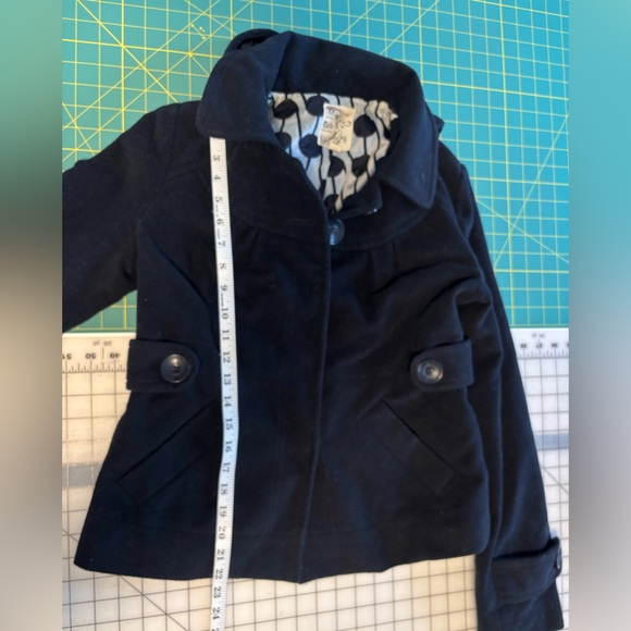 Nordstrom Tulle Hooded Peacoat Navy Blue - Picture 7 of 9